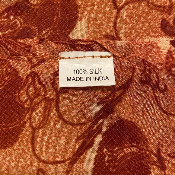 Vintage Silk layered Handkerchief flowy mini Reversible Wraparound Skirt - Picture 9 of 16